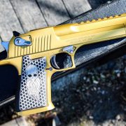 magun research Desert Eagle .50 cal with gold TiN. Best custom gun shop.